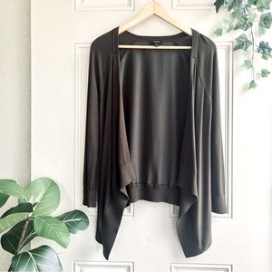 Apt. 9 Women’s M Dark Green Waterfall Open Cardigan